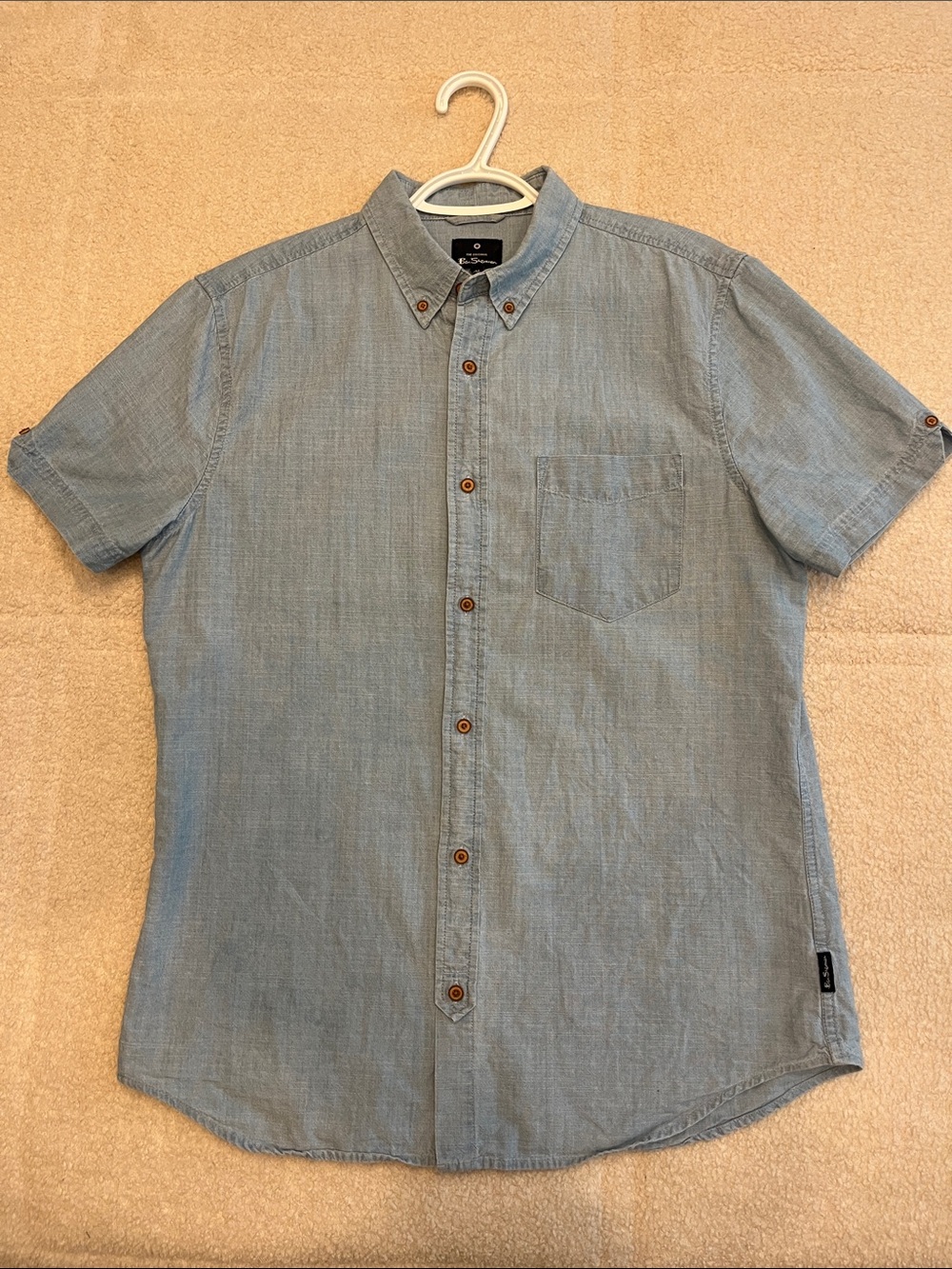 Ben Sherman Blue Jean (Light Blue) Short-Sleeve Button-Down Shirt